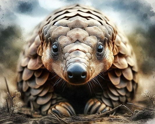 Close-up of a pangolin with a natural background