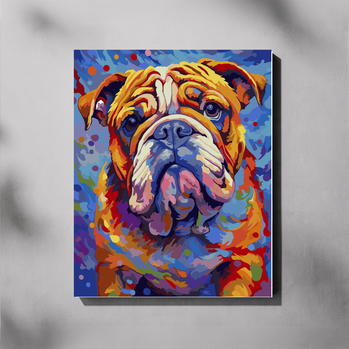 Paint By Number Kit - Bulldog Colours Splash 40x50cm