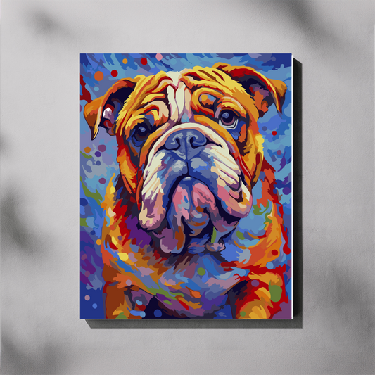 Paint By Number Kit - Bulldog Colours Splash 40x50cm