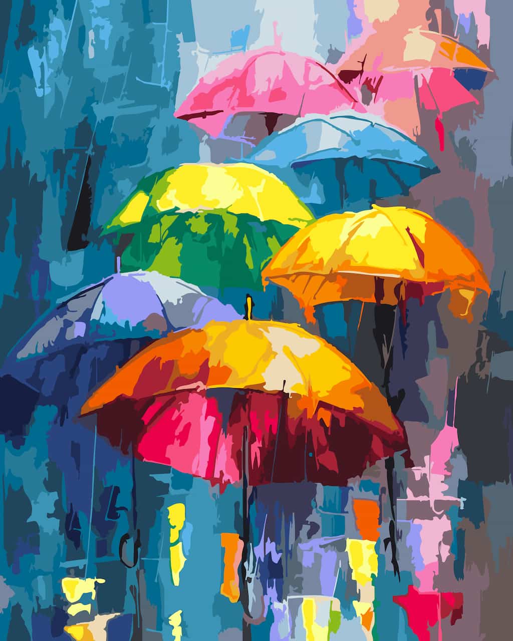 Paint By Number Kit - Colourful Umbrellas 40x50cm (PRE-ORDER)