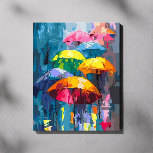 Paint By Number Kit - Colourful Umbrellas 40x50cm (PRE-ORDER)