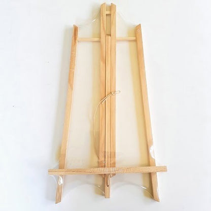 Wooden easel on a white background
