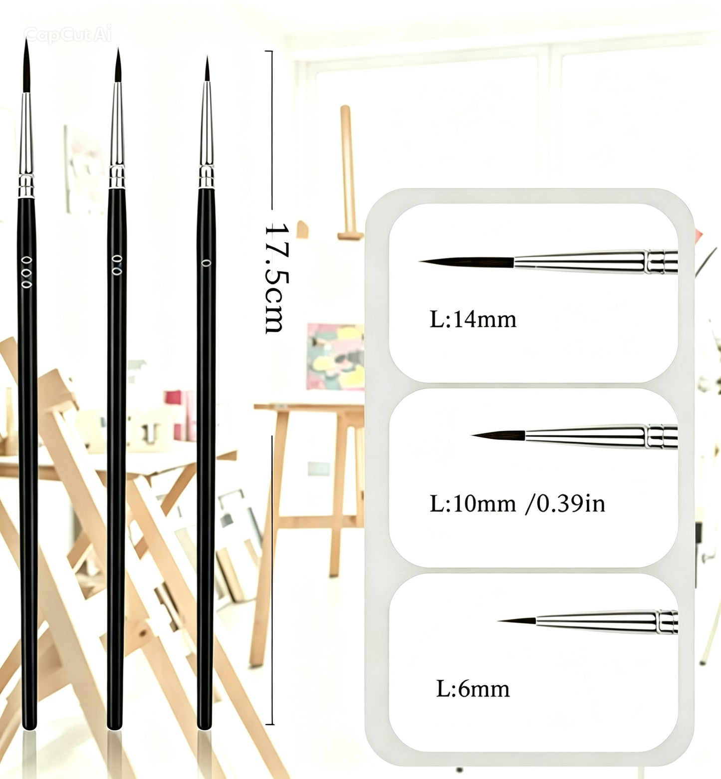 Fine Paint Brushes - 3 Set