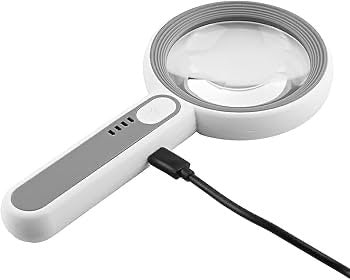 Hand-held Magnifying Glass with Light