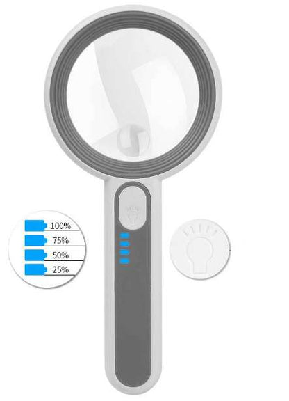 Hand-held Magnifying Glass with Light