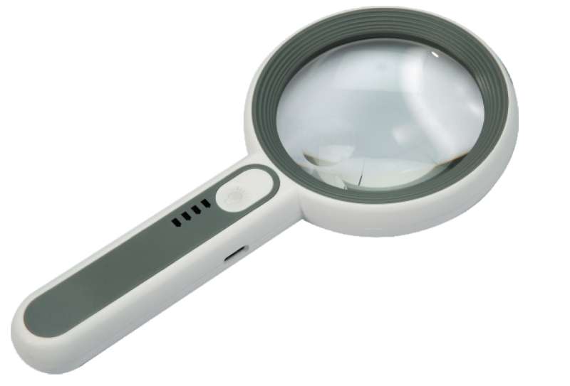 Hand-held Magnifying Glass with Light