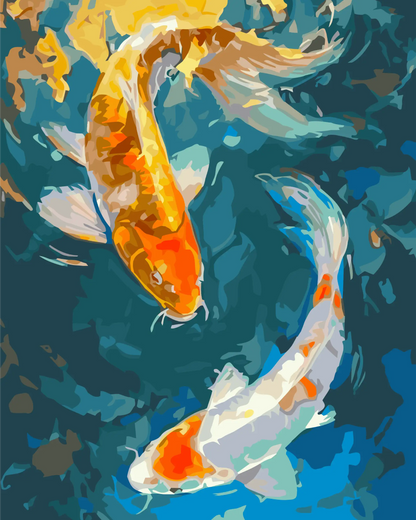 Paint By Number Kit - Koi Fish Duo 40x50cm