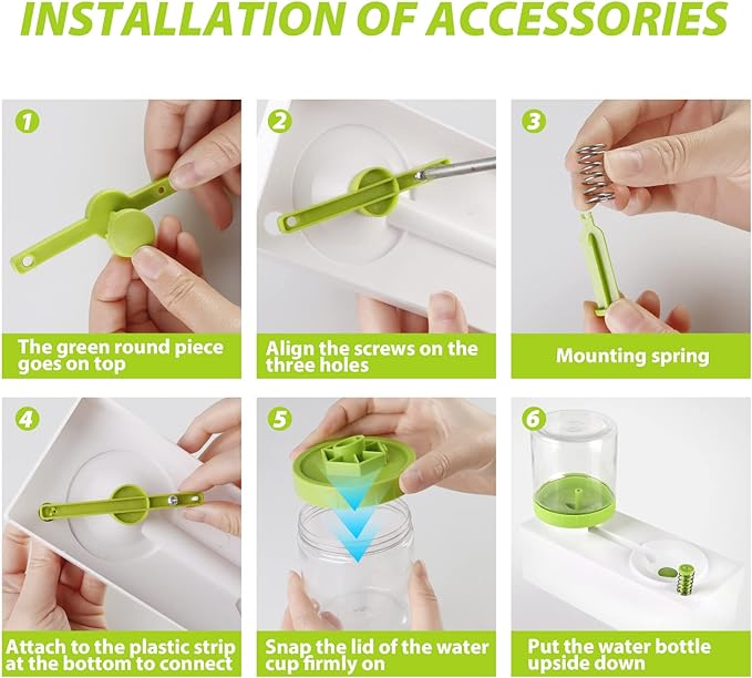 Step-by-step installation guide for accessory to wash paint brushes with text instructions.