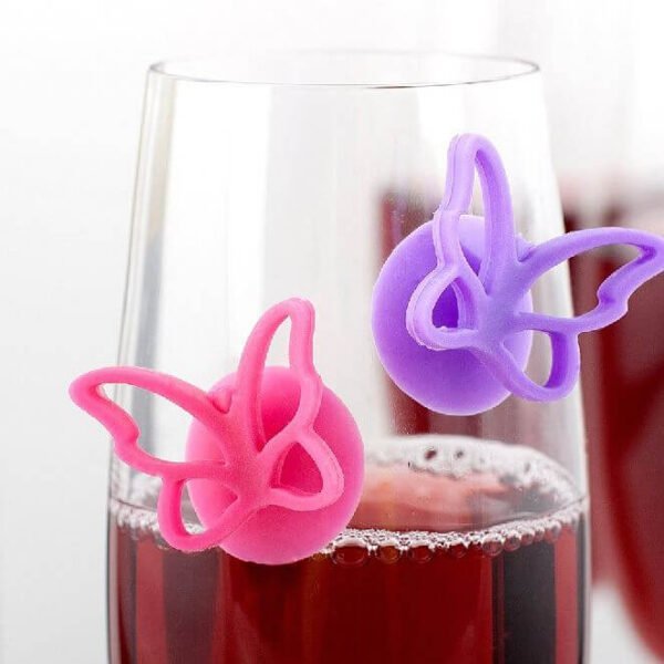 Butterfly Wine Glass Markers and Stopper