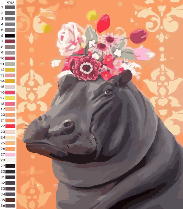 Paint By Numbers - Happy Hippo