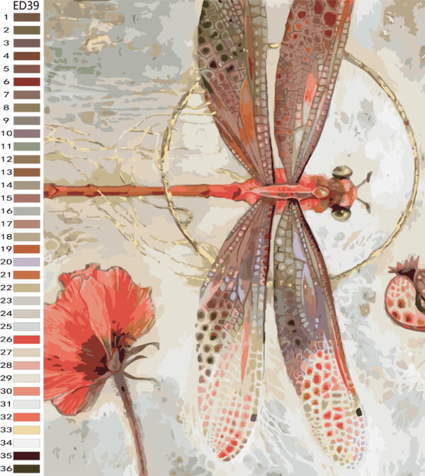 Paint By Numbers - Large Pink Dragonfly