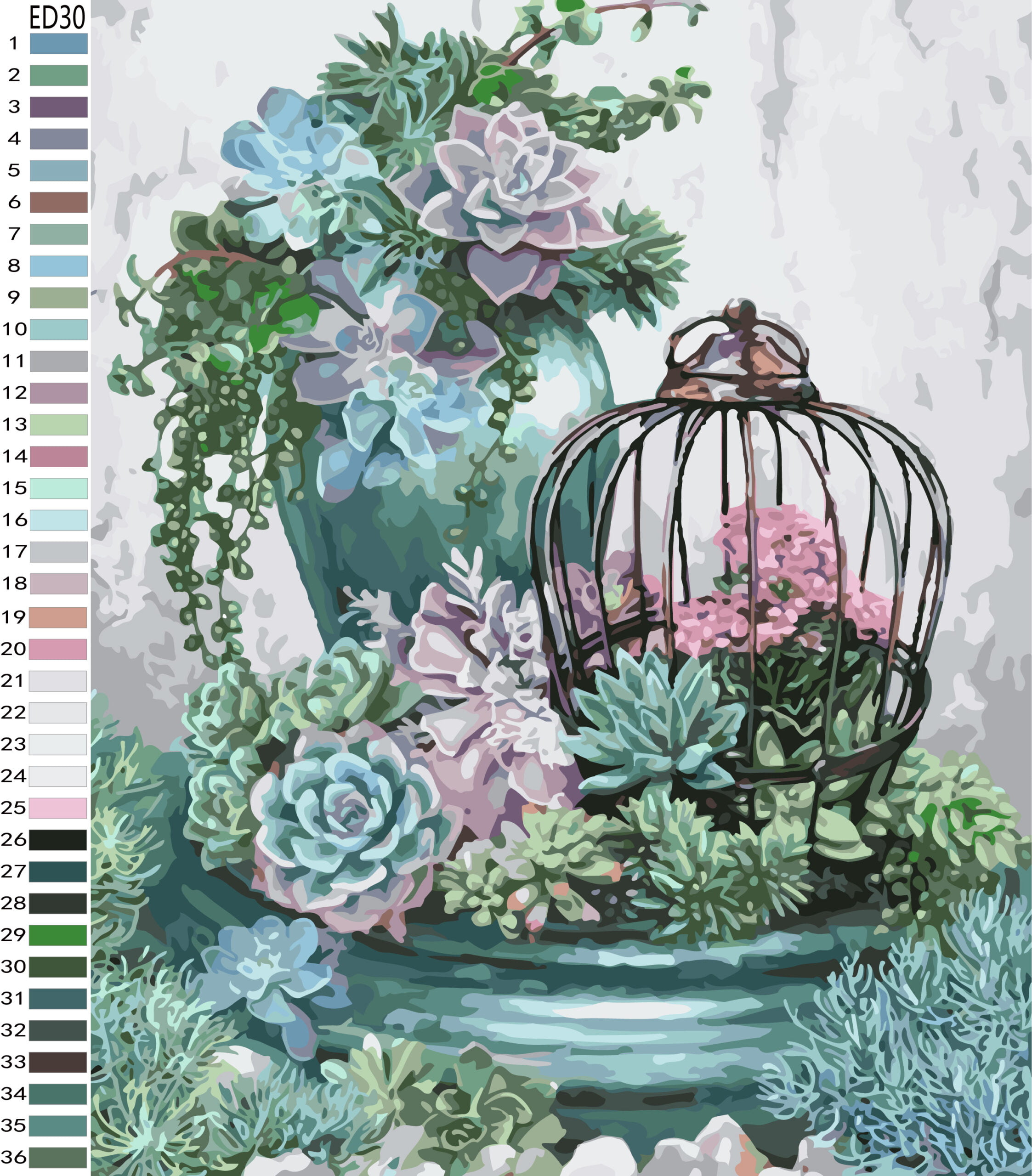 paint by number kits succulents