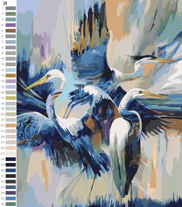 Paint By Numbers - Large Egrets