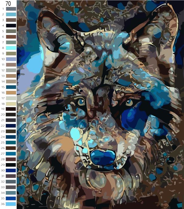 Paint By Numbers - Large Cosmic Wolf