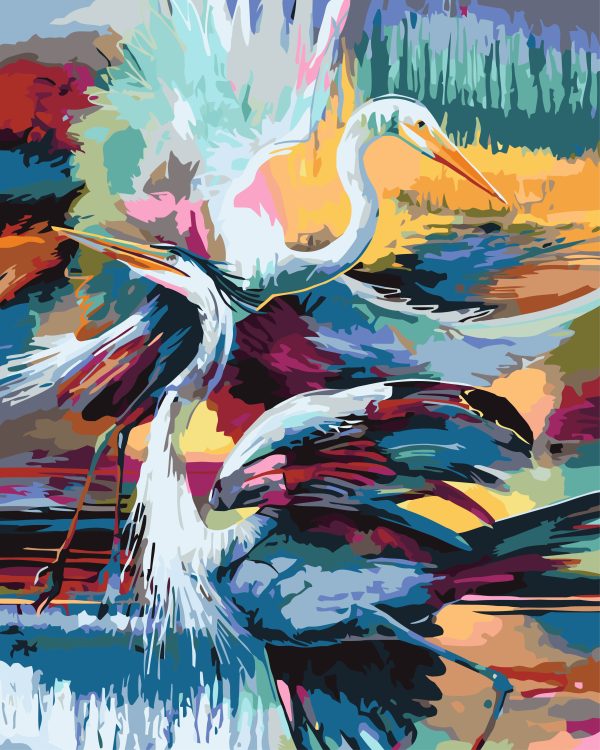 Paint By Numbers - Large Egrets 2