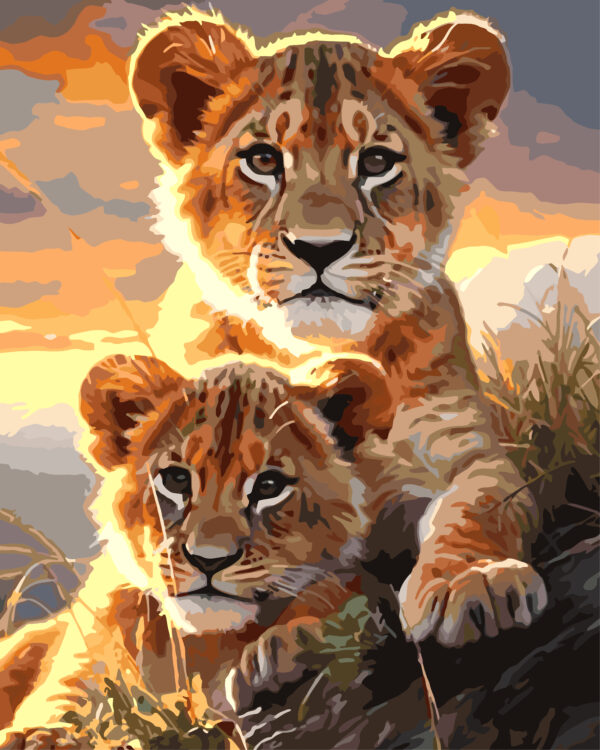 Paint By Numbers - Lion Cubs