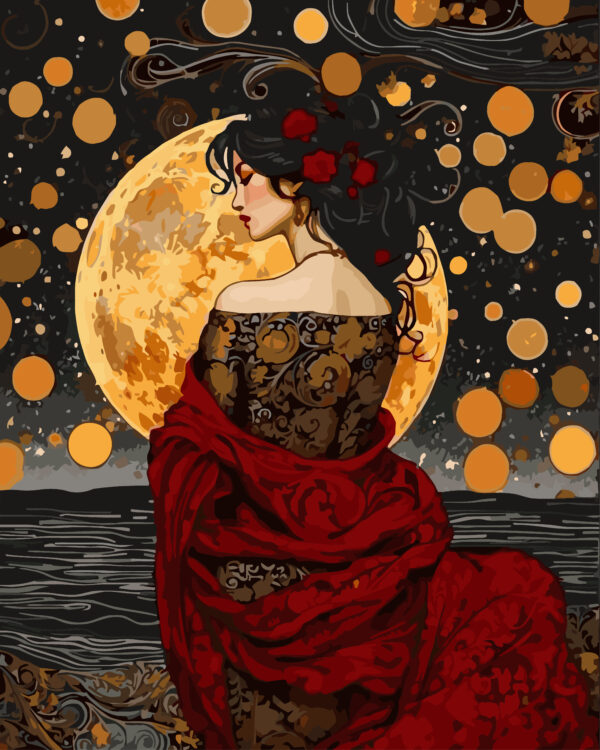 Paint By Numbers - Large Golden Moon