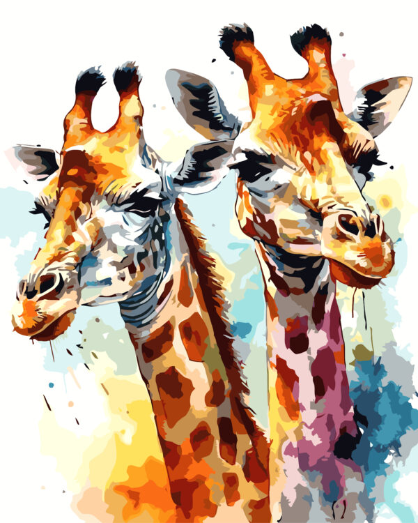 Paint By Numbers - Large Giraffe Watercolour