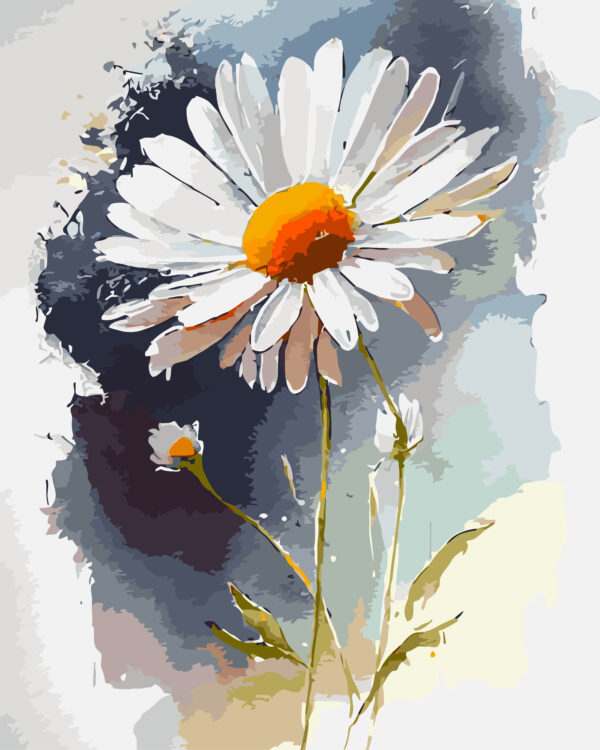 Paint By Numbers - Large Watercolour Daisy