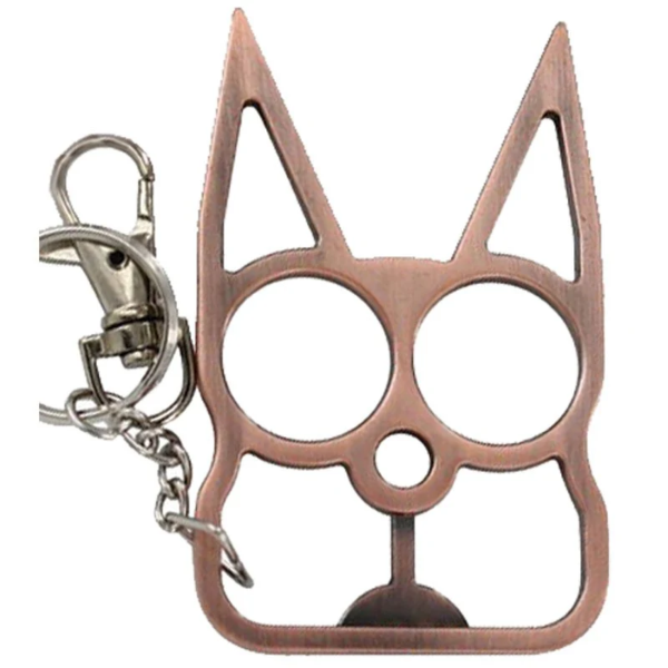 Cat Attack Keyring - Bronze